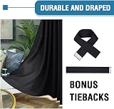 BellaHills 100% Blackout Curtains 66x72 Pencil Pleat 2 Panels Black Liner view 6