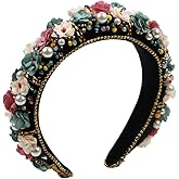 Luxury Flower Simulated Pearl Headband for Women Hair Accessories Chunky Crystal Bead Stone Banquet Hairband Hair Band (colorful)