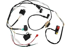 Windance High Performance Start Engine Wiring Harness CDI Relay Rectifier Ignition Coil Starting Key Switch for 50cc 70cc 110cc 125cc 4 Stroke ATV Pit Quad Dirt Bike Go Kart Scooter