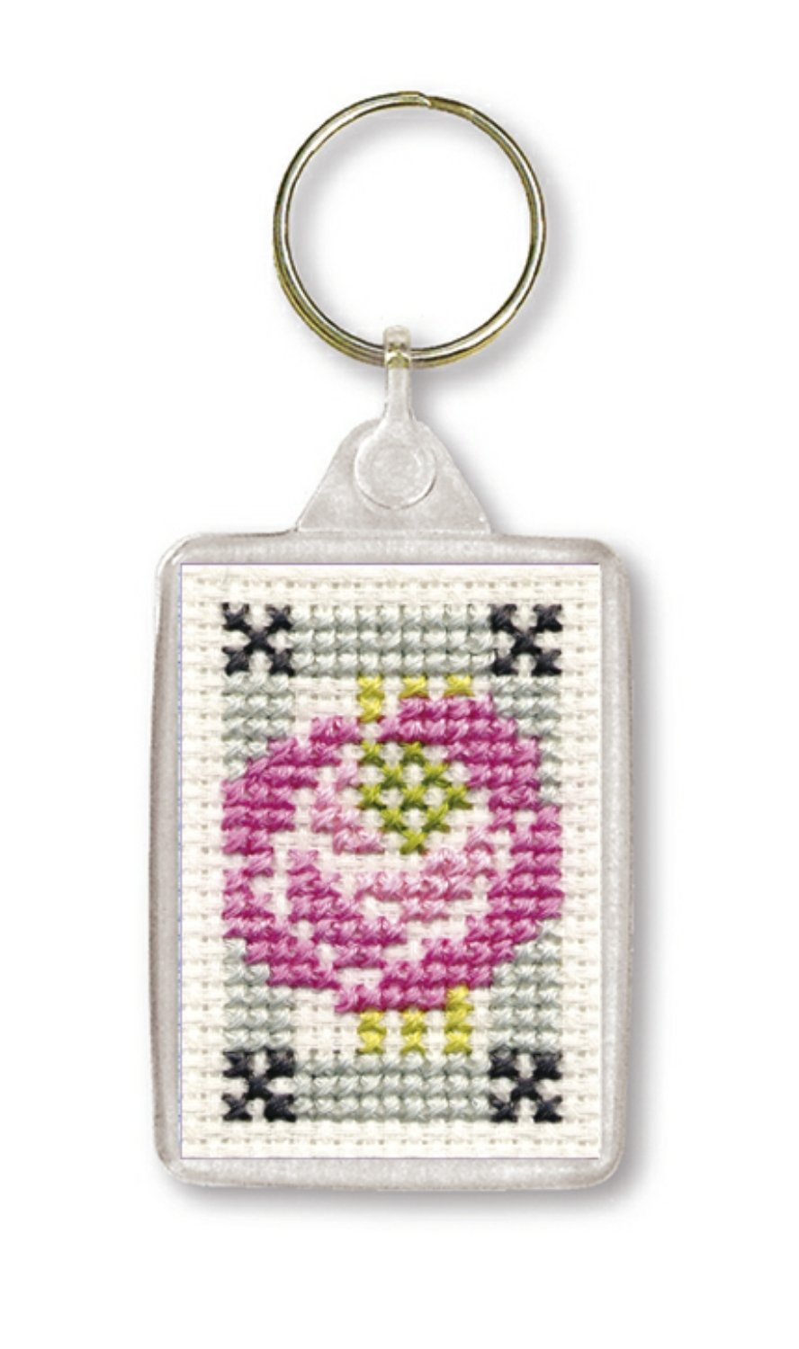 Textile Heritage Collection Cross Stitch Keyring Kit - Mackintosh Rose