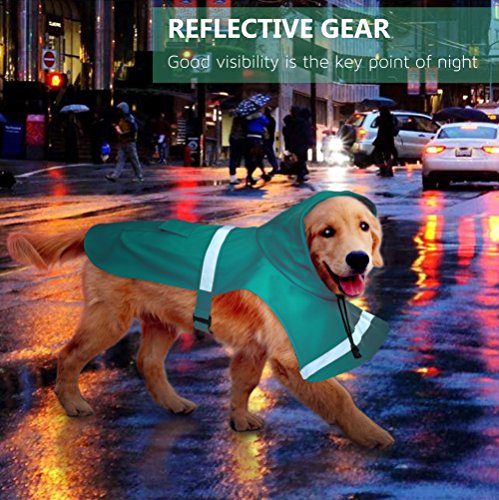 PETBABA Dog Raincoat, Reflective Safe at Night Walk, Waterproof Poncho with Hood Suitable Rainy Day, Rain Coat Jacket Slicker in Winter Cold Snow Weather - XS in Yellow - Thumbnail 4