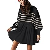 Womens Oversized Sweater Dress Spring Fall Trendy Long Sleeve Crewneck Pullover Tops Relaxed Fit Sweatshirts Mini Dresses
