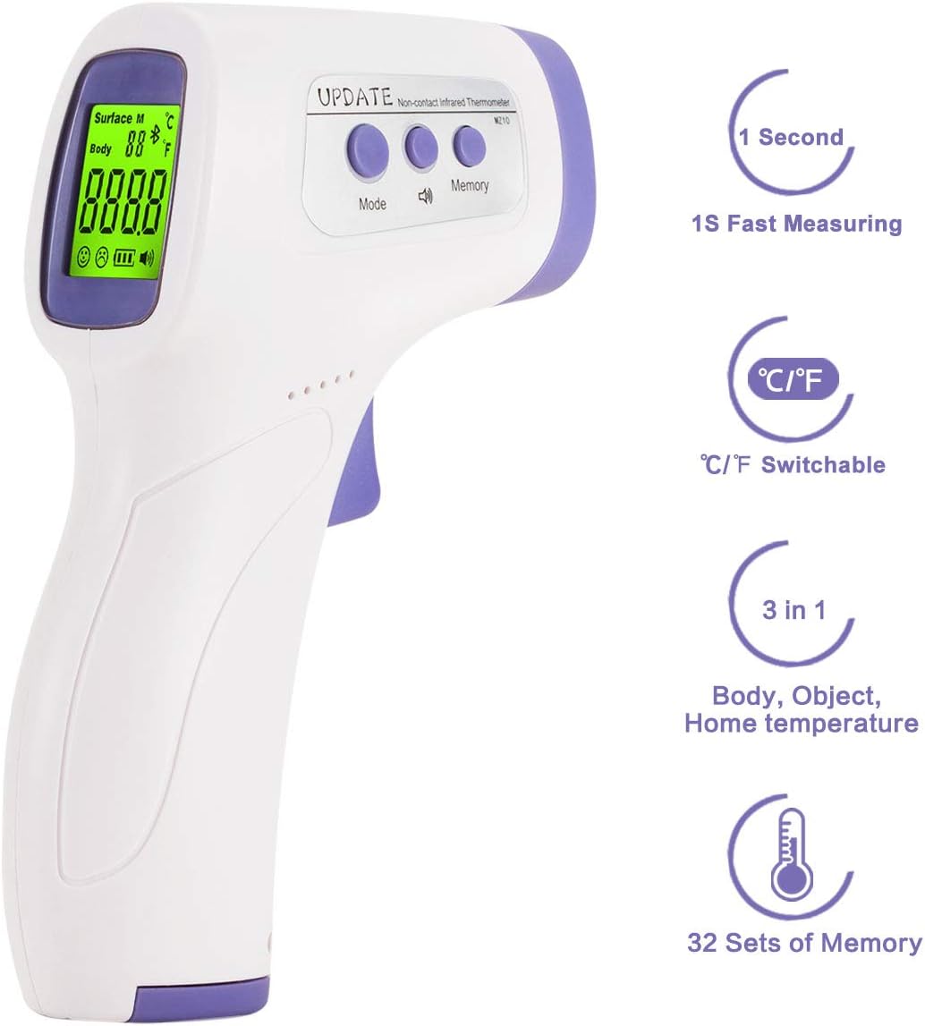 OMMO Non Contact Infrared Thermometer, 32-43℃(89.6-109.4℉) Household Digital Thermometer Accurate LED Readings Instant Temperature Measure Tool for Baby and Adult