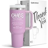 DLOCCOLD Thank You Gifts for Women, Chaos Coordinator Tumbler, Boss Lady Gifts for Women, Coworker, Mom, Manager, Teacher, Nurse, Birthday, Administrative Professional Day, 40oz Tumbler, Light Purple