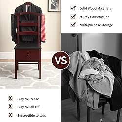 MLIKYRGK Wooden Suit Valet Stand with Contour