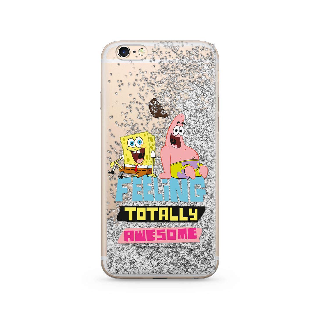 ERT GROUP Original SpongeBob TPU Case for iPhone 6 PLUS, Liquid Silicone Cover, Flexible and Slim, Protective for Screen, Shockproof and Anti-Scratch Phone Case Silver