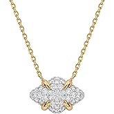 MEVECCO Dainty Gold Necklace For Women 18k Gold Plated Full CZ Pendant Necklace Handmade Necklace Jewelry Everyday Wear