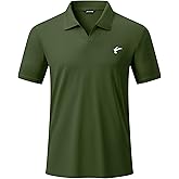 JMIERR Mens Casual Polo Shirt Summer Buttonless Short Sleeve Moisture Wicking Quick Dry Henley Golf Shirts