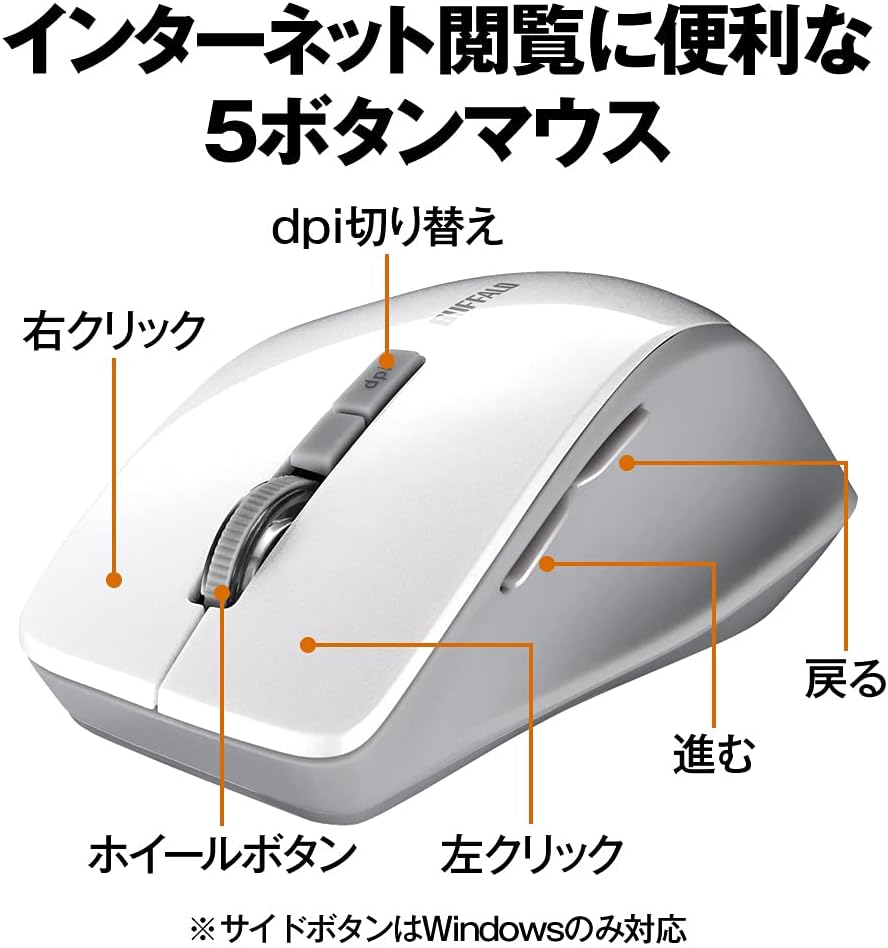 Amazon Co Jp バッファロー マウス 無線 ワイヤレス 静音 5ボタン 戻る 進むボタン搭載 Dpi切替 Blueled ホワイト Bsmbw325wh 家電 カメラ Amazon Co Jp バッファロー マウス 無線 ワイヤレス 静音 5ボタン 戻る 進むボタン搭載 Dpi切替 Blueled ホワイト Bsmbw325wh 家電 カメラ