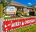 Merry Christmas Banner with Christmas tree Snowflake for Xmas Home Party Holiday Bunting Banner Garland Photo Prop Christmas Decorations Outdoor Indoor (9.8 x 1.5 feet)