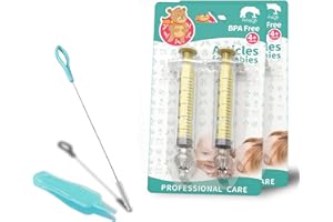 ELFZONE Nasal Syringe for Baby - 4PCS with Cleaning Tools - Safe Silicon Baby Nasal Aspirator Qucik Syringe Nose Cleaner Rinsing Tool for Baby/Infant/Kid (Yellow, 4PCS)