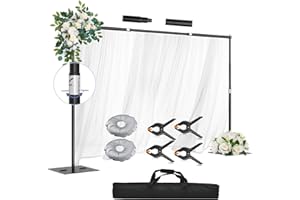 GLOSHOOTING Heavy Duty Backdrop Stand, 8.5x10ft Adjustable Photo Background Stand Support System Kit with Metal Base, Pipe and Drape Photography Backdrop Stand Kit for Parties Video Studio Wedding