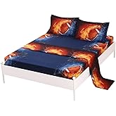 SDIII 4PCS American Football Sheets Twin Set, Soft Microfiber Deep Pocket Sports Sheets Twin for Boys Girls Kids Teens All Season