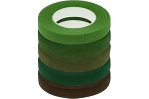 5 Rolls Floral Tapes 1/2 Inch 30 Yards Flower Adhesive Waterproof Tape for Floral Arranging Wedding Bouquet Wrap Craft Floris