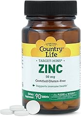Country Life Target-Mins Zinc 50 mg 90 Tablets - Zinc Supplements for Immune Health - Zinc 50mg - Zinc Support