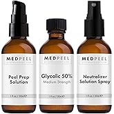 MedPeel Glycolic Acid 50% Essential Peel Kit, Includes Peel, Prep, Neutralizer, Medium Strength Chemical Face Peel, Minimize Fine Lines, Wrinkles, Dark Spots, All Skin Tones, 1oz/30ml (Kit of 3)