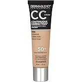 Dermablend Continuous Correction Tone-Evening CC Cream Foundation SPF 50+, Full Coverage Foundation Makeup & Color Corrector, Oil-Free