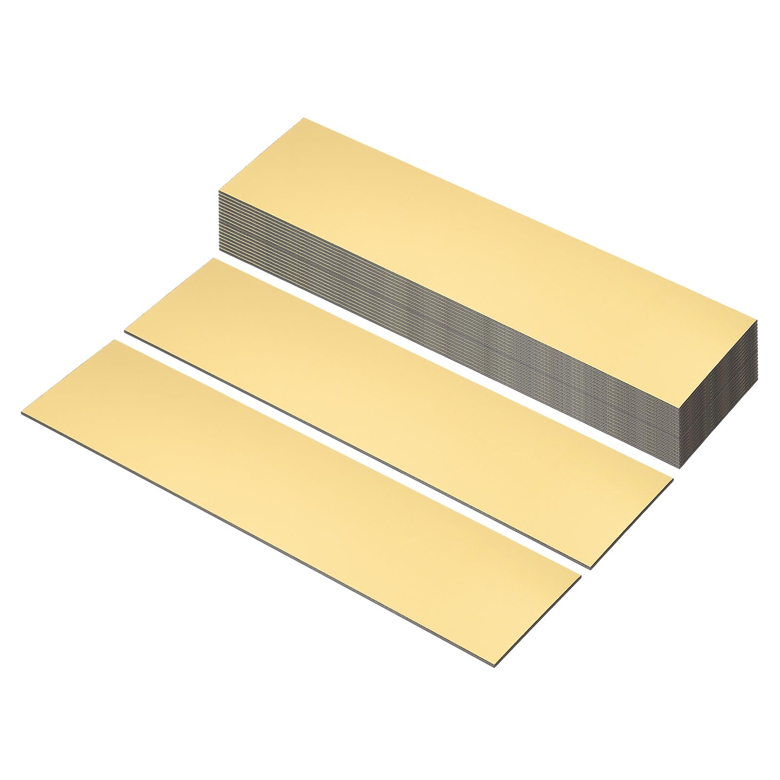 PATIKIL 8"x2" Blank Name Plates, 30 Pack Custom Engraved Name Plate Rectangle Laser Engraving Blanks for Personalized Nameplates Office Door DIY Painting Supplies, Gold, Black