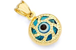 GoldenMine Fine Jewelry Collection 14k Yellow Gold Evil Eye Pendant