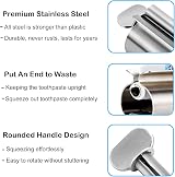 UDQYQ Toothpaste Squeezer 2 Pack Stainless Steel Tube Wringer Gloss Finish view 5
