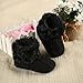 Arshiner Toddler Girls Fleece Woollen Fur Knitted Snow Boot (L3)(9-18mths), Black(FBA))