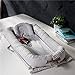 Abreeze Baby Bassinet for Bed -Grey Striped Baby Lounger - Breathable & Hypoallergenic Co-Sleeping Baby Bed - 100% Cotton Portable Crib for Bedroom/Travel