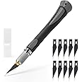 EHDIS Precision Hobby Knife Set Utility Craft Knife Kit with 10PCS Blades for Art, Working-Stencil, Scoring, Scrapbooking, Architecture Modeling, Crafting-Grey