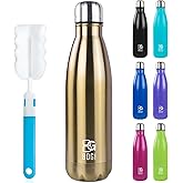 BOGI 25oz Insulated Water Bottle Double Wall Vacuum Stainless Steel Water Bottles, Leak Proof Metal Sports Water Bottle Keeps Drink Hot and Cold-Perfect for Outdoor Sports Camping Biking (Champagne)