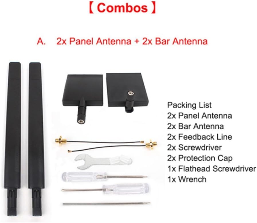 Xmipbs 2pcs 2.4G 7DB Flat Directive Antenna Range Extender & 2pcs 2.4G 8DB Omni-Directional Signal Range Booster Kit for DJI Mavic PRO DJI Maivc Air DJI Spark DJI Mavic Mini