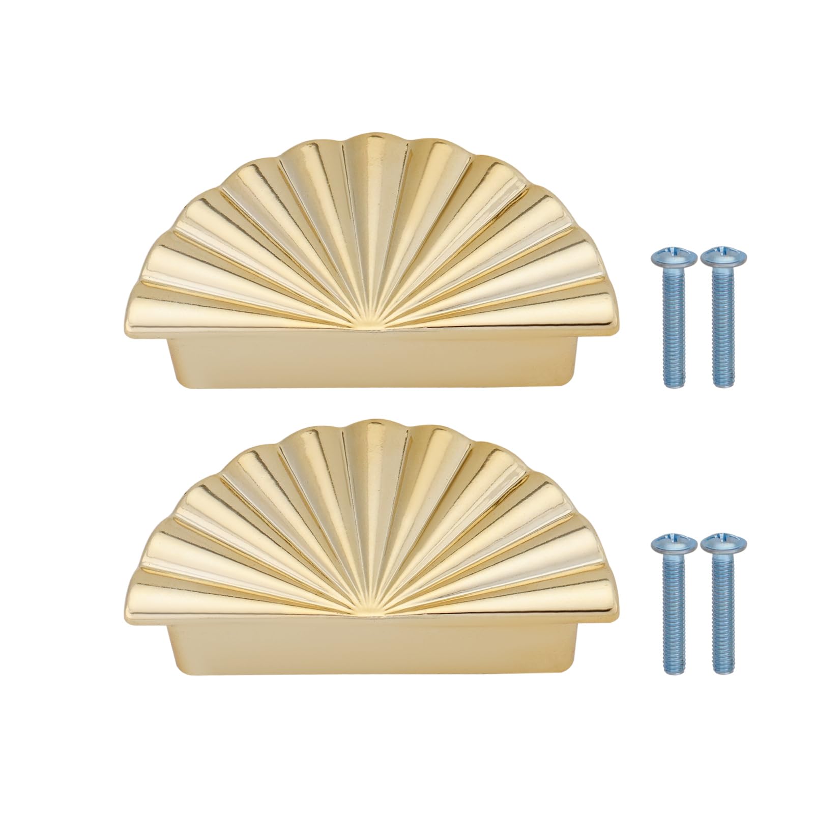 OTOTEC 2Pcs Cabinet Handles 2.52 inch Alloy Handles Replacement Part 64mm Cup Handle Drawer Handles Suitable for Dresser Furniture Cabinet Kitchen Door, Gold