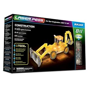 Laser Pegs Construction 8-in-1 Building Set; The First Lighted Construction Toy to Ignite Your Child's Creativity; It's Your Imagination, Light It Up