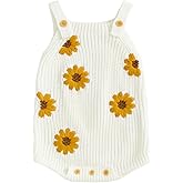 Rourufy Baby Girl Winter Clothes Newborn Knit Sweater Romper Flower Knitted Onesie Top Cute Infant Fall Overalls Outfits
