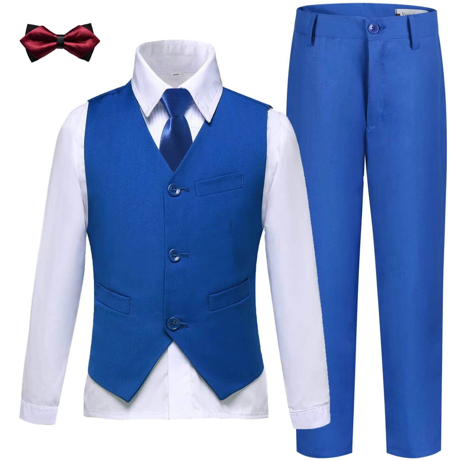 Photo 1 of Boys Suit Size 10 Royal Blue Suits for Boys Kids Vest and Pants Set Toddler Suit Ring Bearer Christmas Outfits