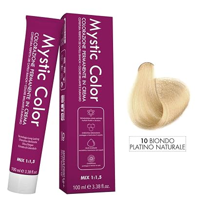 Mystic Color Biondo Platino Naturale 10 Colorazione Professionale Permanente In Crema Con Olio Di Argan E Calendula Tinta Per Capelli Long
