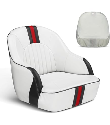 Sillón Capitán Para Barco – Asiento De Polietileno Blanco, Altura 40 Cm, Incluye Tornillos De Acero Inoxidable, Para Náutica Y Pesca