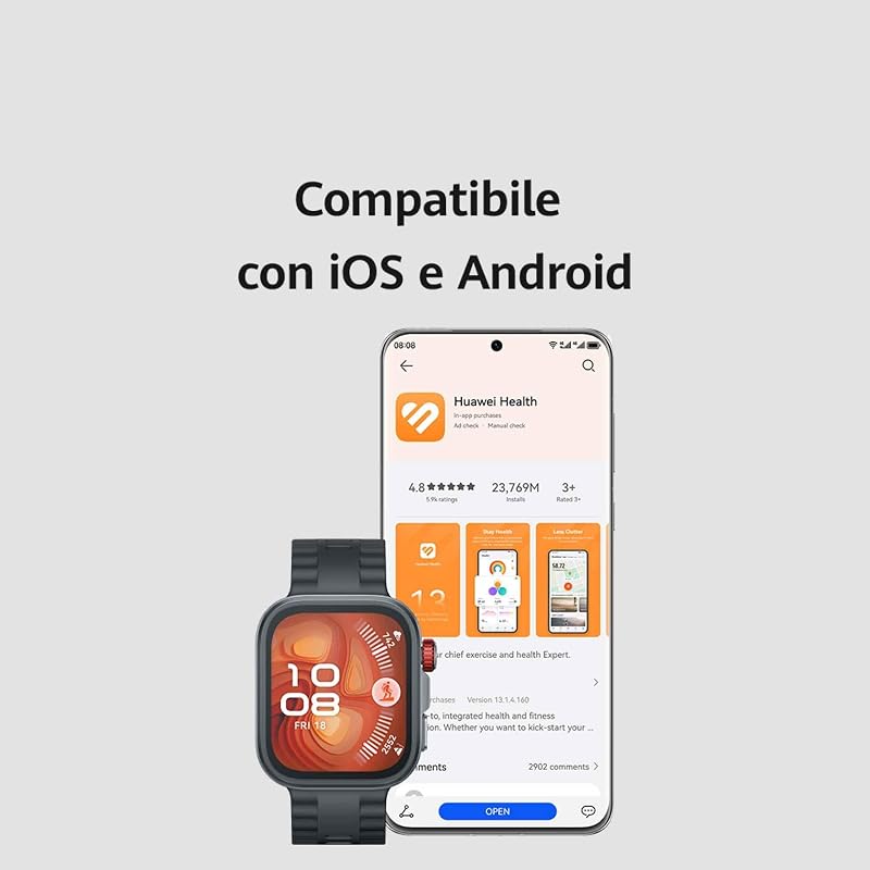 WATCH FIT 4 Pro Smartwatch, Ultra-sottile, 1.82" Schermo in Zaffiro & Lunetta in Lega di Titanio, Fitness Tracker, con App ECG, Batteria fino a 10 Giorni, iOS e Android,GPS, 30 mesi di Garanzia