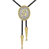HUABOLA CALYN Bolo tie for Men, Western Cowboy Golden Alphabet Initial Letter ABCDJMR to Y Costume Bolo ties Neckties