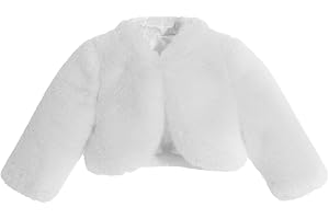 ekidsbridal Faux Fur Cape Princess Flower Girl Jacket Cozy Cover-Up Coat
