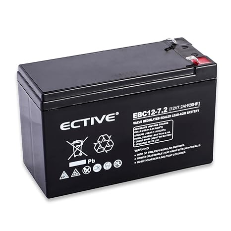 ECTIVE Bleiakku 12V 7,2Ah Zyklenfester Blei Akku EBC-Serie in 10 Varianten: 2,3Ah - 28Ah (wartungsfrei) 