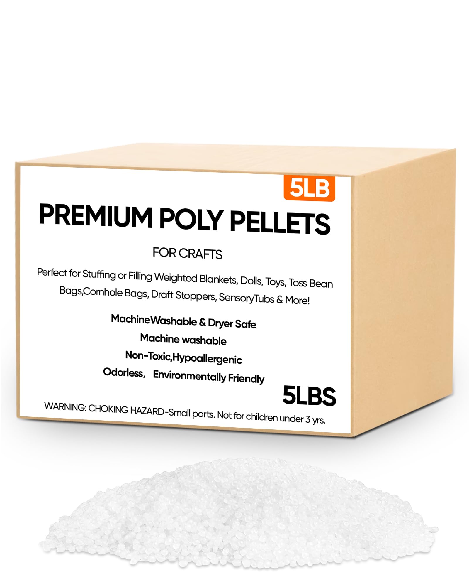 Photo 1 of 5 lb Poly Pellets Weighted Stuffing Beads?Bean Bag Filler Beads,Plastic Pellets Weighted for Stuffed Animals,Poly for Bean Bags, Crafts,Doll and Blankets