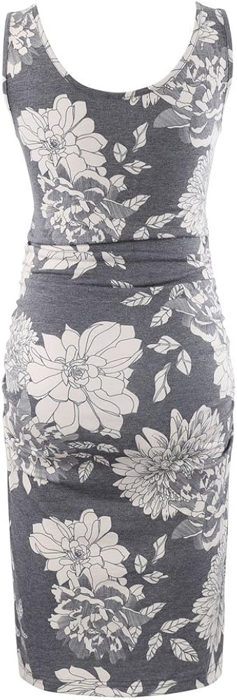 Liu & Qu Women's Maternity Sleeveless Tank Dresses Side Ruching Bodycon Dress for Daily Wearing or Baby Shower at  Women’s Clothing store