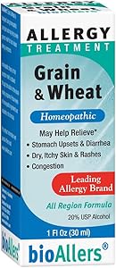 bioAllers Grain & Wheat Homeopathic Allergy Treatment for Upset Stomach, Diarrhea, Skin Issues & Congestion | 1 Fl Oz