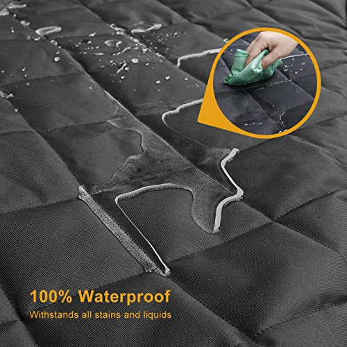MOKOQI Pet Car Seat Cover with Side Flaps, Universal Waterproof Dog Back Soft Seat Covers Hammock Cat Car Bench Non-Slip Protector for Trucks SUV Car Family Travel - Thumbnail 2