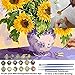 iCoostor Paint by Numbers DIY Acrylic Painting Kit for Kids & Adults 16” x 20” Beautiful Sunflower Pattern with 3 Brushes & Bright Colors