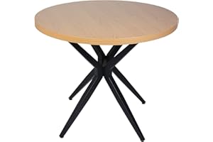 LUCKYERMORE 36" Round Dining Table, Modern Kitchen Table for 2-4 Persons, 1.5" Thickness tabletop w/Solid Metal Legs, Coffee Table for Cafe/Bar Kitchen Dining Office, Easy-Assembly