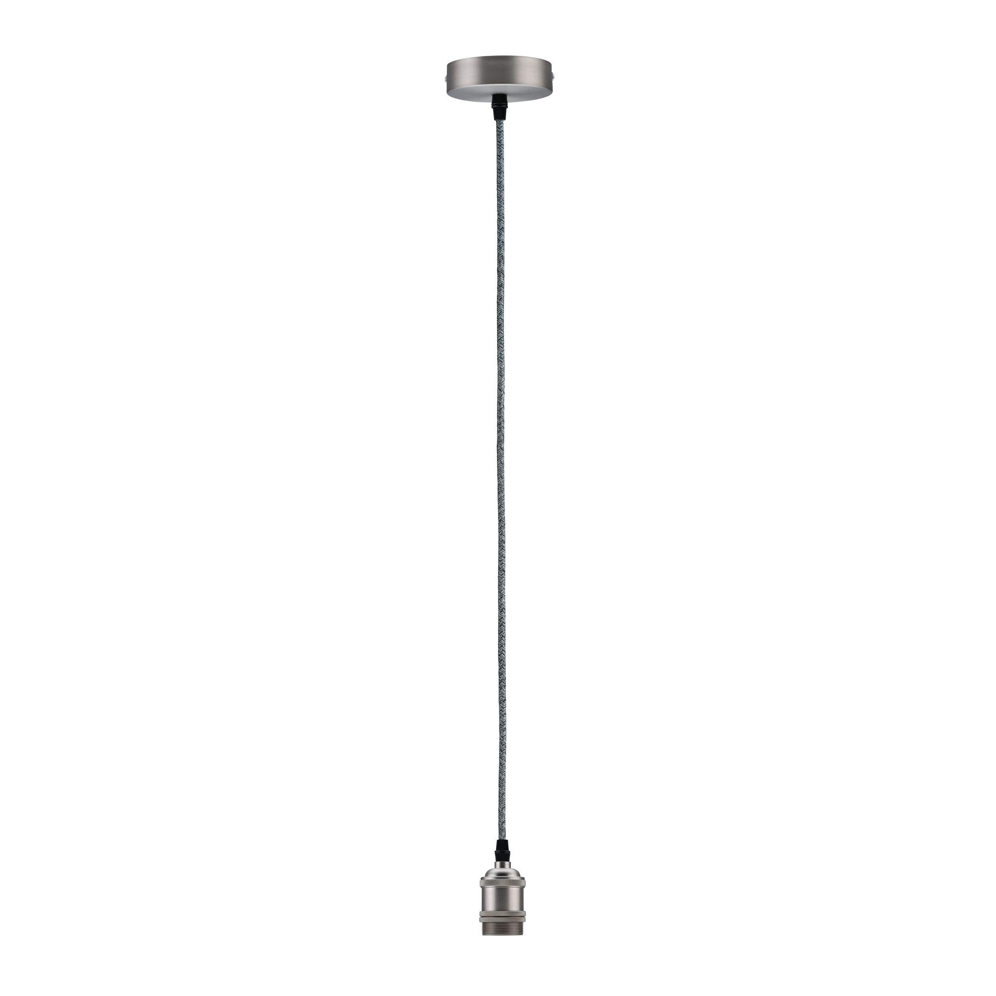 Paulmann 50322 Vintage Pendulum with E27 Socket, Grey, Brushed Nickel
