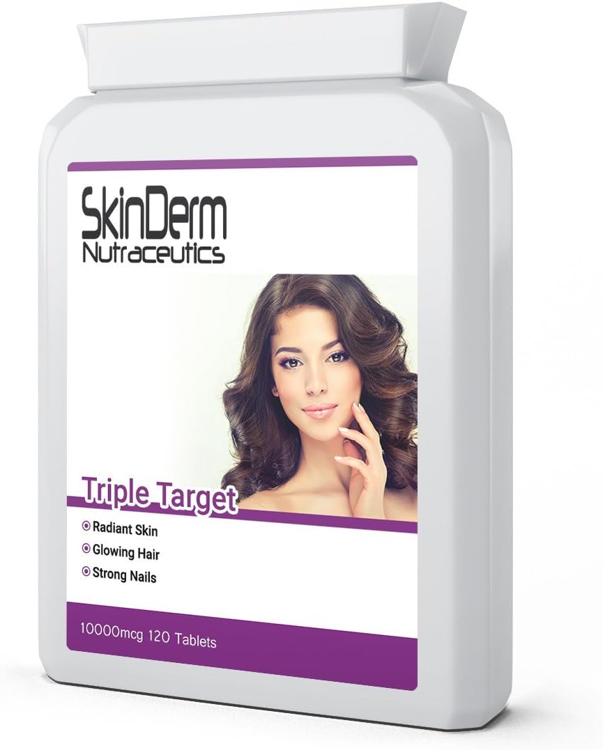 Triple Target | Biotin | 10,000mcg | 120 Tablets | Skin, Hair, Nails | 4 Months Supply | UK GMP Manufactured