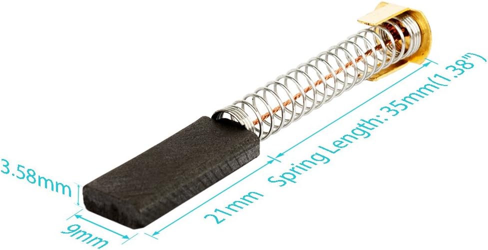Sourcingmap 21mm x 9mm x 3.58mm Carbon Brushes for Electrical Motors Replacement Set of 2, 21x9x3.58mm - Image 5