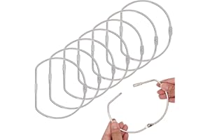 SWZHAI 8 Pcs D-Shaped Book Rings 4 Inch, Large Loose Leaf Binder Rings, Nickel Plated Steel Ring Organiser for Home Office Cards DIY Decoration and Paper Organization