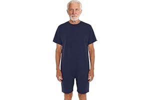 Shinsto Unisex Adaptive Clothing Elderly Special Needs Patients Jumpsuit Anti-Strip Romper Short